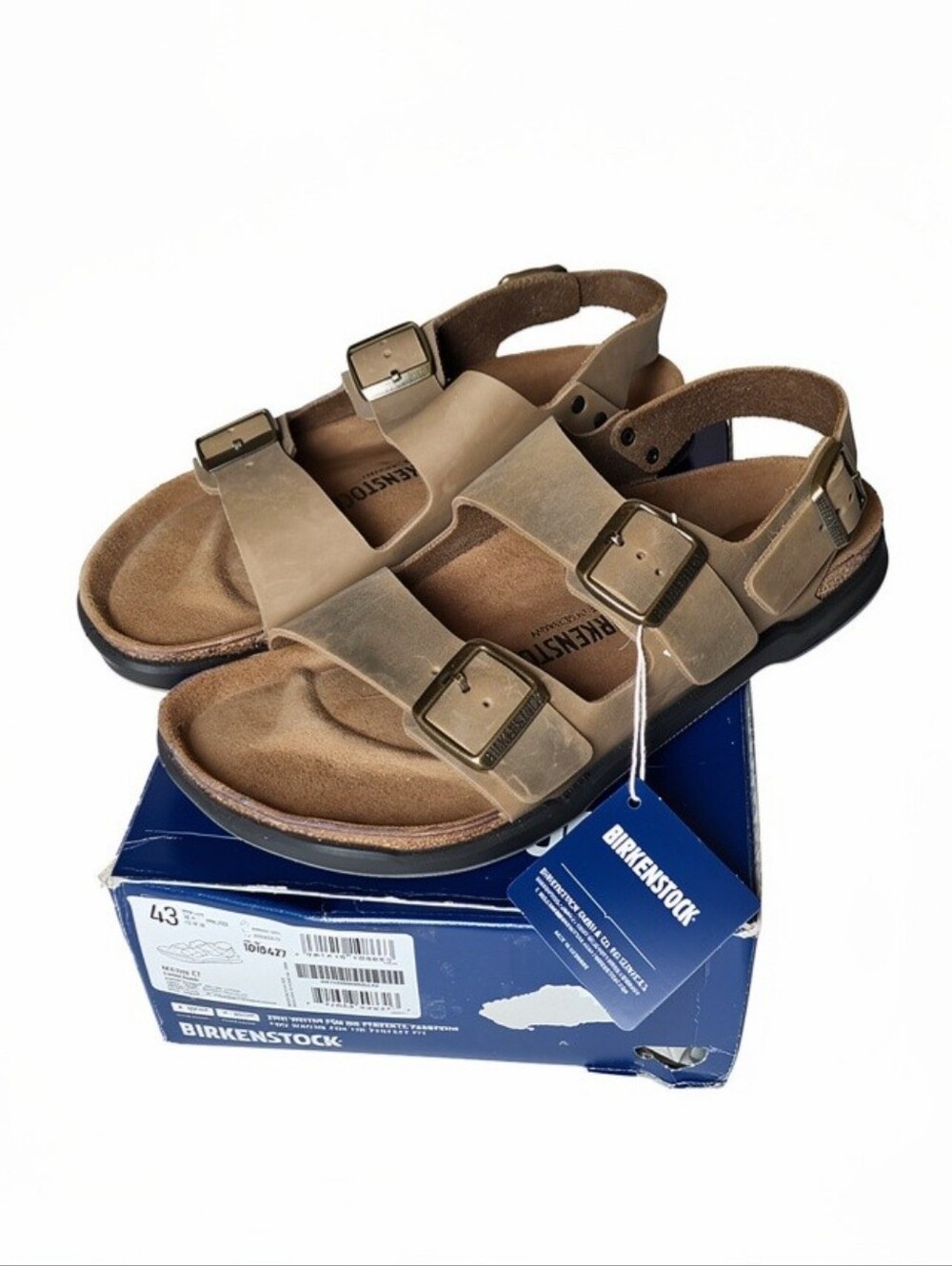 Birkenstock Milano Crosstown Oiled Leather Men's Sandals Size 10 Regular Fit NEW